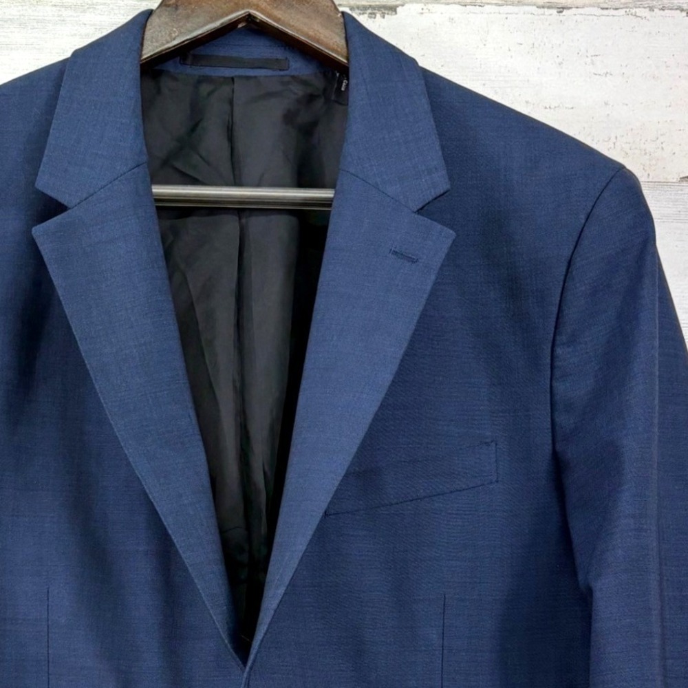 Theory Chambers Blazer Mens 42R Blue Virgin Wool Stretch Tailored Old Money